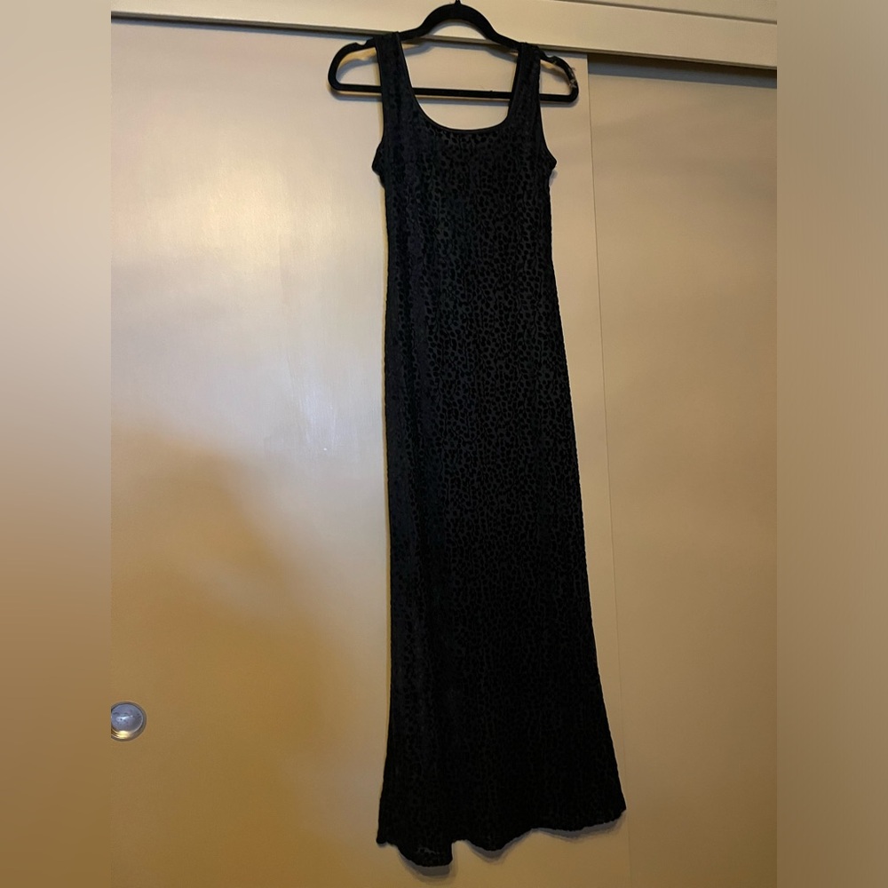 Black velvet tank maxi dress